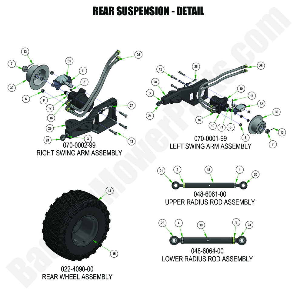 3469 - Bad Boy Mower Parts Lookup > 2024 > Renegade - Diesel > Rear Suspension - Detail